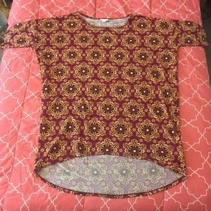 Lularoe maroon Star Irma shirt